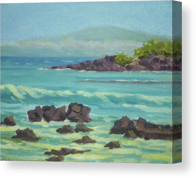 Hawaii Canvas Print featuring the painting Maui View by Stan Chraminski