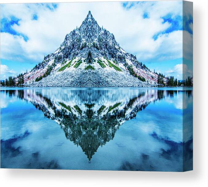 Terrain Canvas Print featuring the digital art Metal Mountain by Pelo Blanco Photo