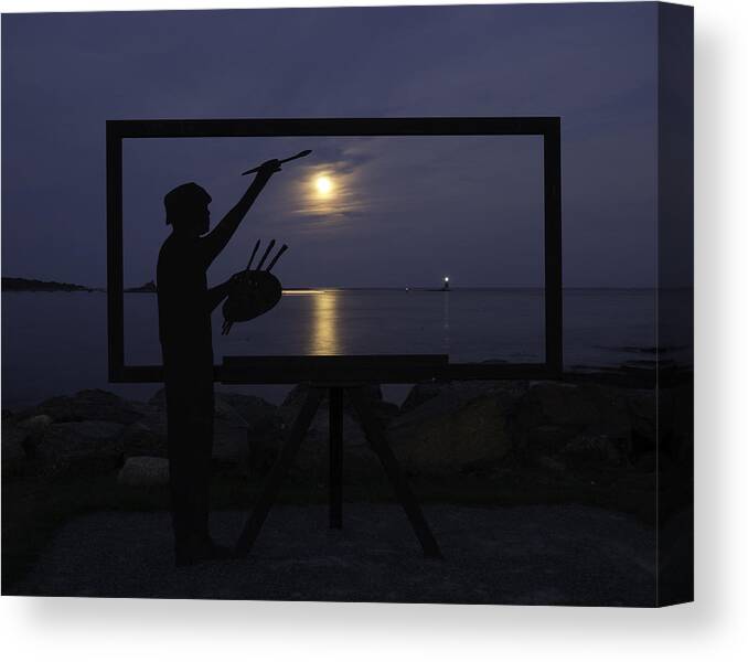 Painting Canvas Print featuring the photograph Metal Sculpture of Painter by Betty Denise