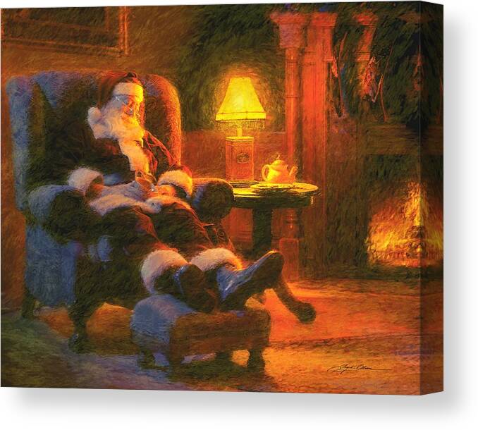 Santa Claus Canvas Print featuring the painting Milk and Cookiezzzzz by Greg Olsen