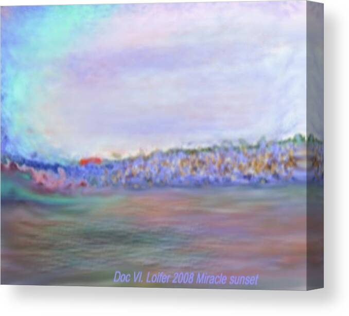 Sunset Canvas Print featuring the digital art Miracle sunset by Dr Loifer Vladimir