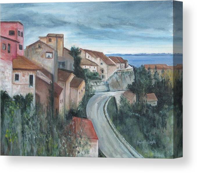 Italy Canvas Print featuring the painting Montepulciano by Paula Pagliughi