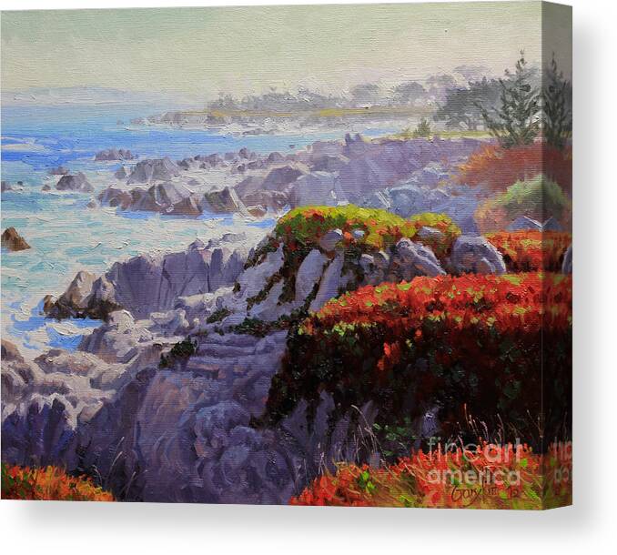 Monteray Bay Canvas Print featuring the painting Monteray Bay morning 2 by Gary Kim