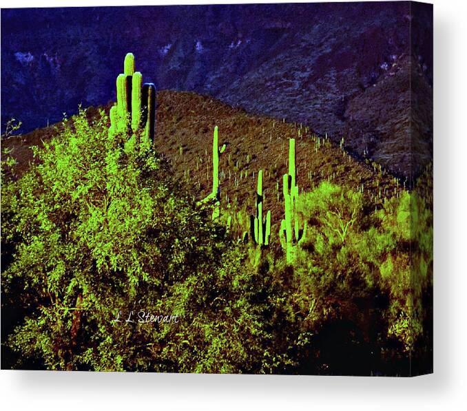 Arizona Canvas Print featuring the photograph Moonlight by L L Stewart