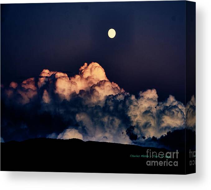 Santa Canvas Print featuring the photograph MoonRise in Taos by Charles Muhle