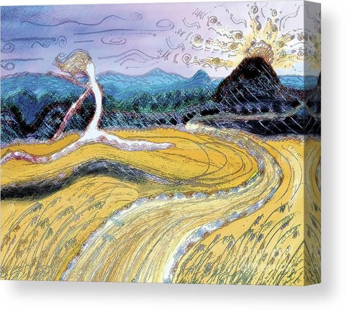 Zen Canvas Print featuring the painting Morro Run Bliss by Shelley Myers