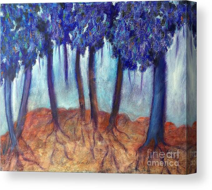 Landscape Canvas Print featuring the painting Mosaic Daydreams by Elizabeth Fontaine-Barr