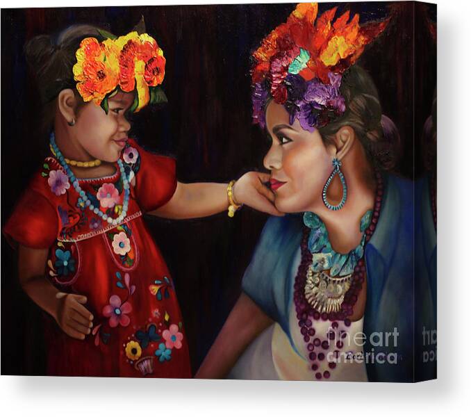 #mexican Canvas Print featuring the painting Motrherly Love by Barbara Rivera