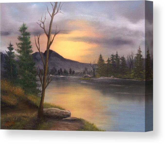 Mountains Canvas Print featuring the painting Mountain Paradise by Sheri Keith