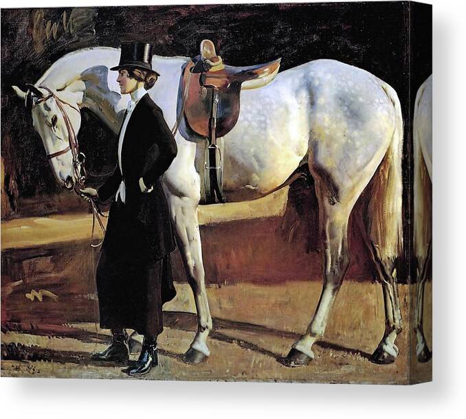 Alfred James Munnings Canvas Print featuring the painting My Horse is my Friend by Alfred James Munnings