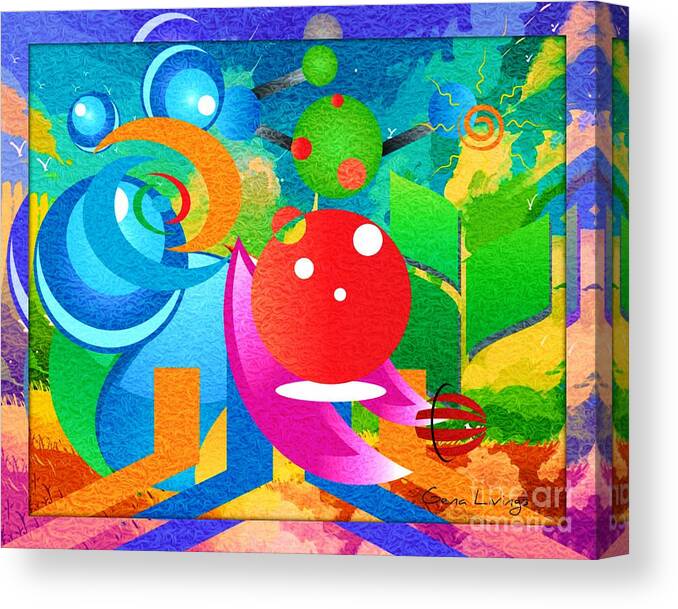 Abstract Canvas Print featuring the mixed media Myona by Gena Livings