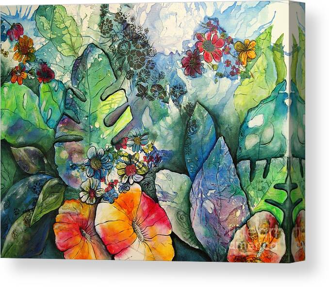 Mixedmedia Canvas Print featuring the mixed media Nature's Reveal by Reina Cottier by Reina Cottier