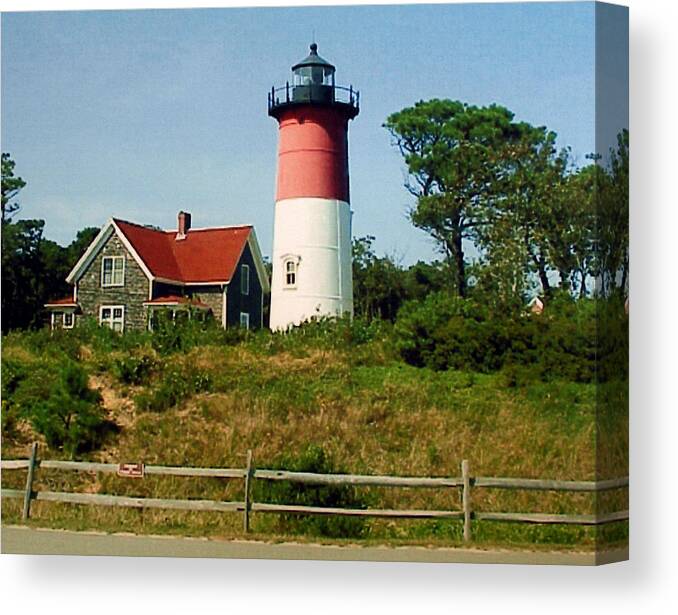 Landscape Photographs Canvas Print featuring the photograph Nauset Lighthouse by Frederic Kohli