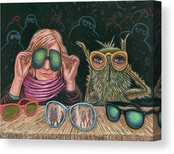 Woman Canvas Print featuring the painting New Eyes by Holly Wood