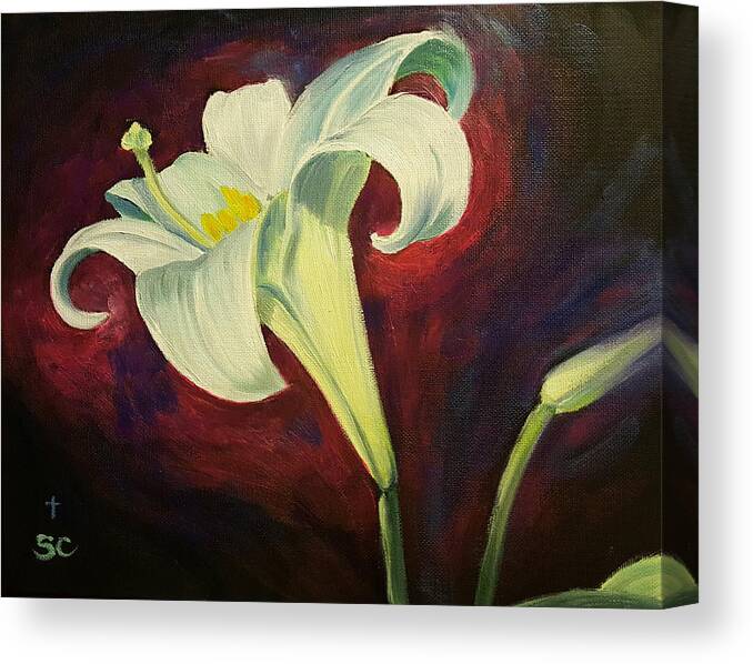 Lily Canvas Print featuring the painting New Life by Sharon Casavant