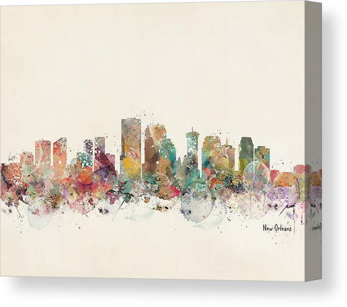 New Orleans Louisiana Canvas Print featuring the painting New Orleans by Bri Buckley