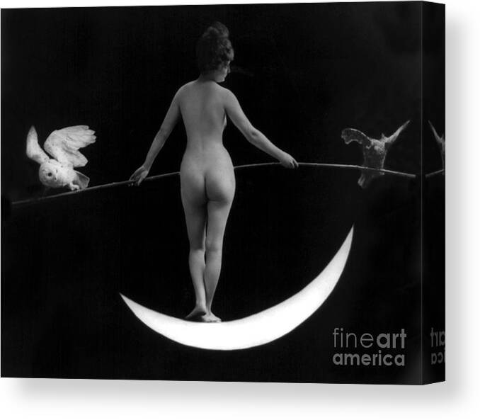 Erotica Canvas Print featuring the photograph Night, Nude Model, 1895 by Science Source