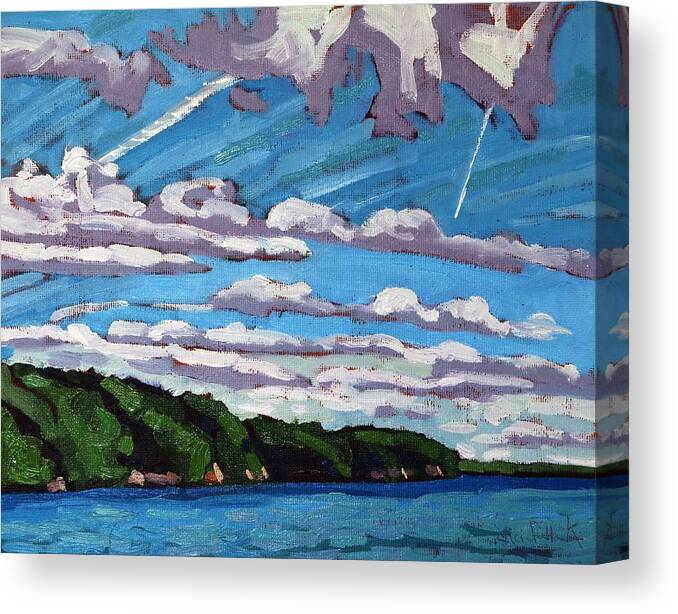 Westport Canvas Print featuring the painting North Shore Stratocumulus Streets by Phil Chadwick