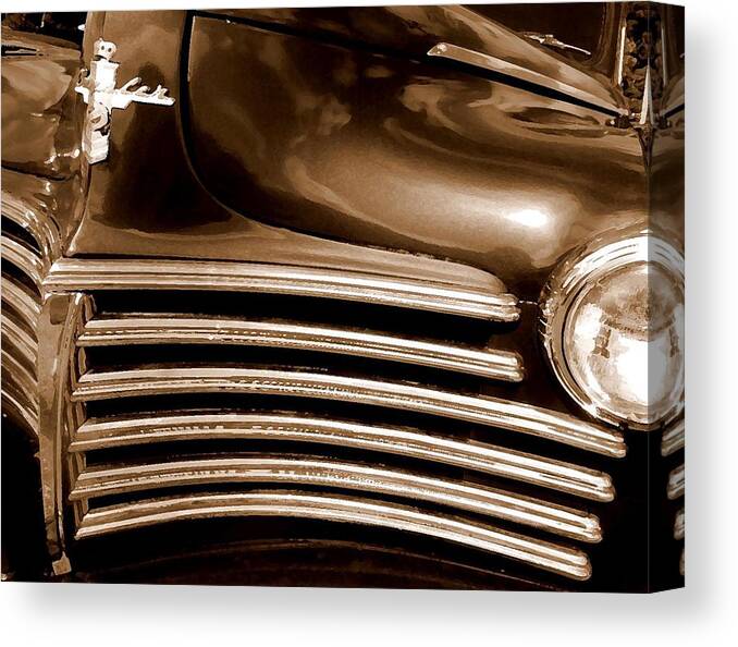 Truck Canvas Print featuring the painting Old Chrysler Grille by Michael Thomas