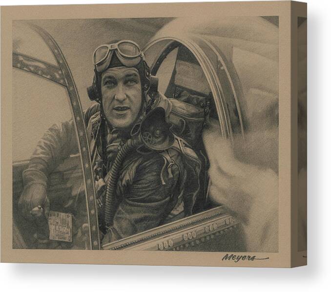 Aviation Art Canvas Print featuring the drawing Old Man River by Wade Meyers