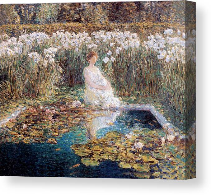 Childe Hassam Canvas Print featuring the painting Lilies #1 by Childe Hassam