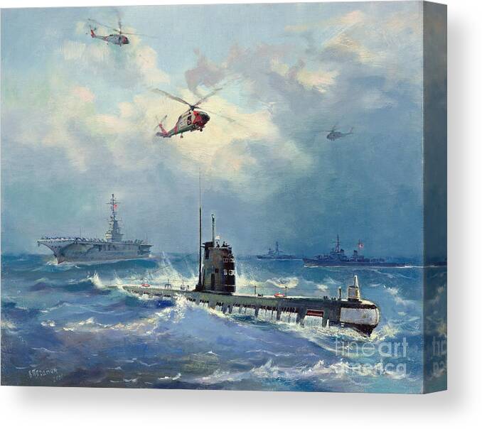 Operation Canvas Print featuring the painting Operation Kama by Valentin Alexandrovich Pechatin