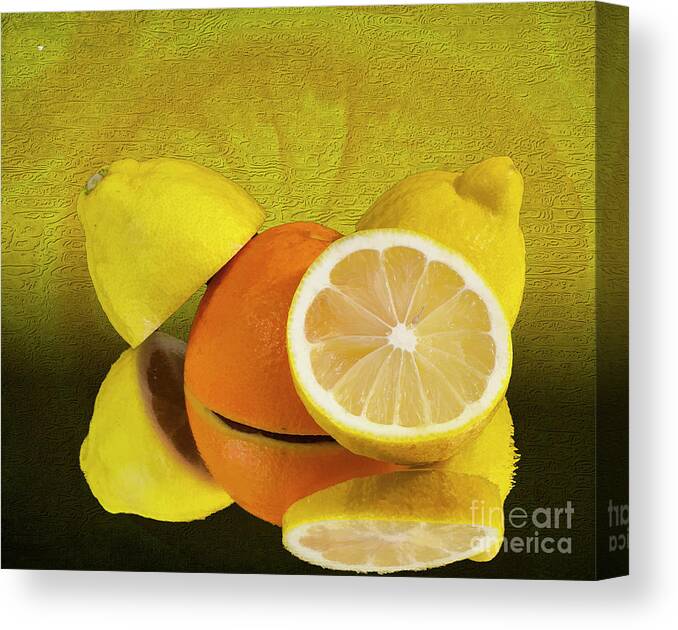 Oranges Canvas Print featuring the photograph Oranges and Lemons by Shirley Mangini