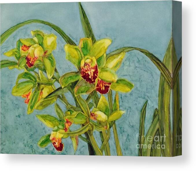 Orchids Canvas Print featuring the painting Orchids I by Vicki Baun Barry
