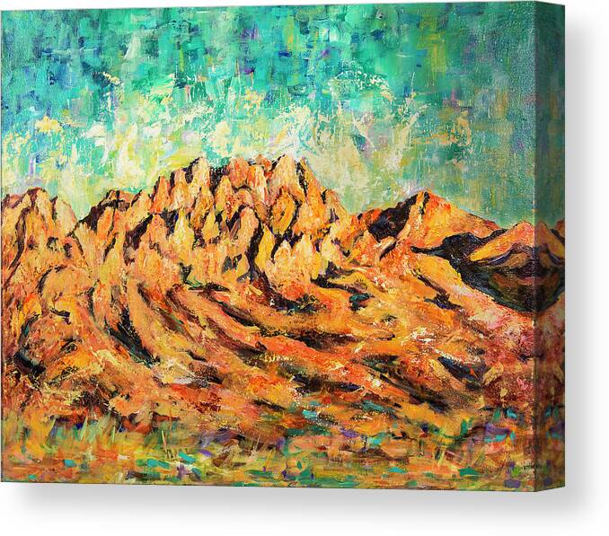 Organ Mountains Canvas Print featuring the painting Organ Mountains III by Sally Quillin
