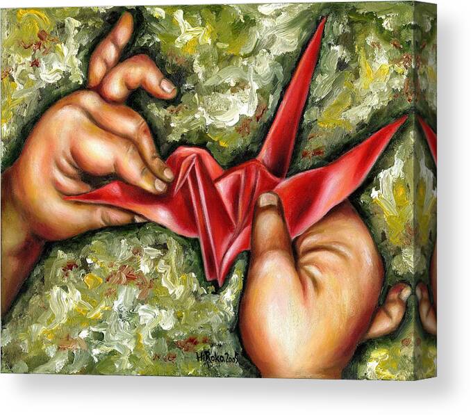 Japanese Canvas Print featuring the painting Origami by Hiroko Sakai