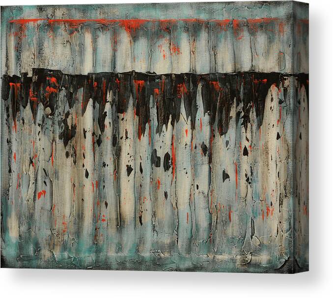 Abstract Canvas Print featuring the painting Over The Edge by Jim Benest