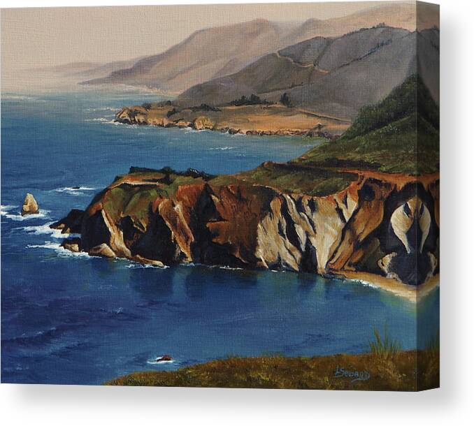 Pacific Coast Canvas Print featuring the painting Pacific Coast by Lori Seward