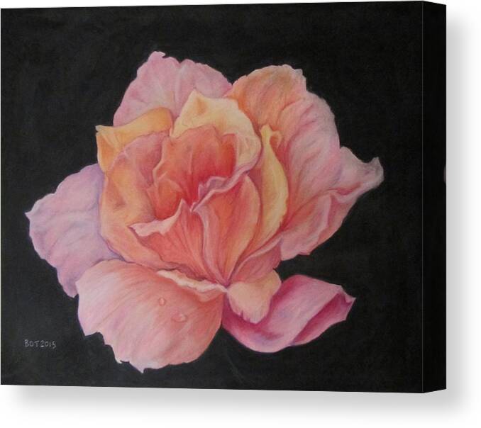 Flower Canvas Print featuring the drawing Pinky by Barbara O'Toole
