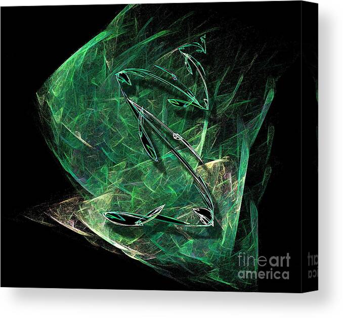 Sign Canvas Print featuring the painting Pisces by Viktor Savchenko