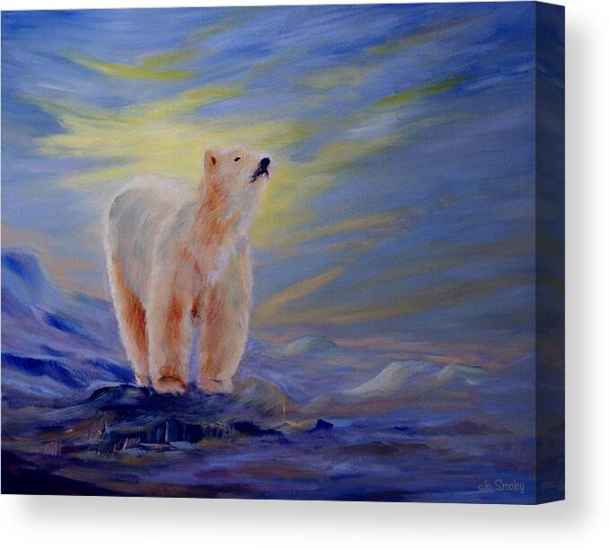 Polar Bear Canvas Print featuring the painting Polar Bear by Jo Smoley