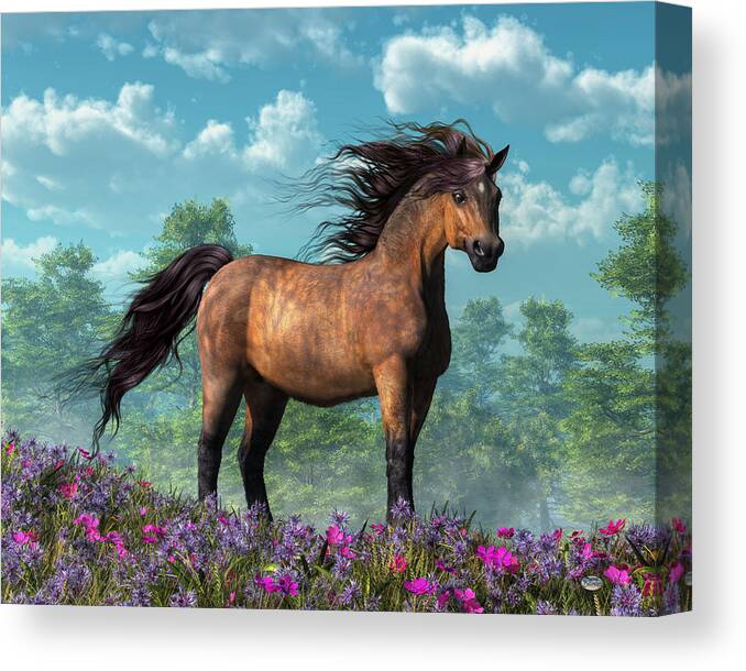 Pony Canvas Print featuring the digital art Pony by Daniel Eskridge