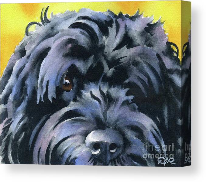 Portuguese Canvas Print featuring the painting Portuguese Water Dog by David Rogers