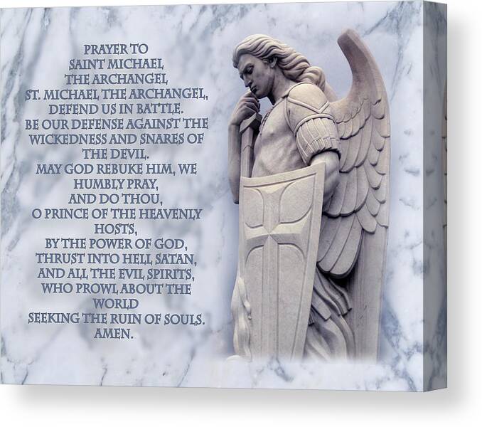 Prayer To Canvas Print featuring the photograph Prayer to St. Michael by Samuel Epperly