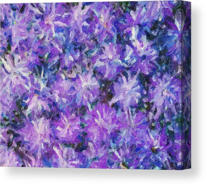 Flowers Canvas Print featuring the digital art Purple Fusion by Don Wright