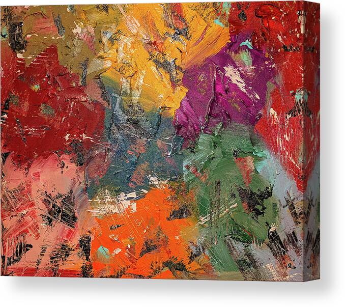 Abstract Art Canvas Print featuring the painting Puzzlement by Trisha Pena