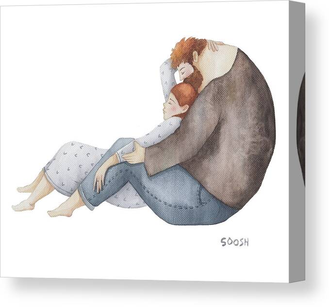 Bysoosh Canvas Print featuring the painting Quiet time by Soosh