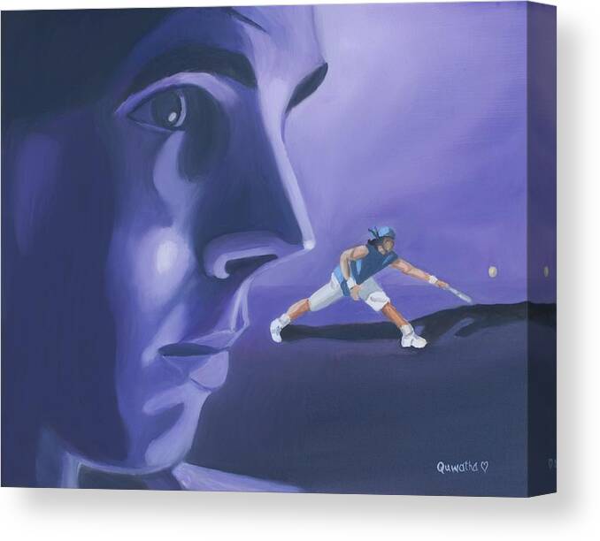 Raphael Canvas Print featuring the painting Rafael Nadal by Quwatha Valentine