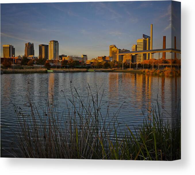  Canvas Print featuring the photograph Railroad Park Twilight by Just Birmingham