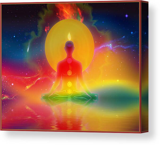 Symbolic Digital Art Canvas Print featuring the digital art Rainbow warrior by Harald Dastis