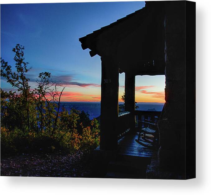 Cabin Canvas Print featuring the photograph Ready for sunset by Gaelyn Olmsted