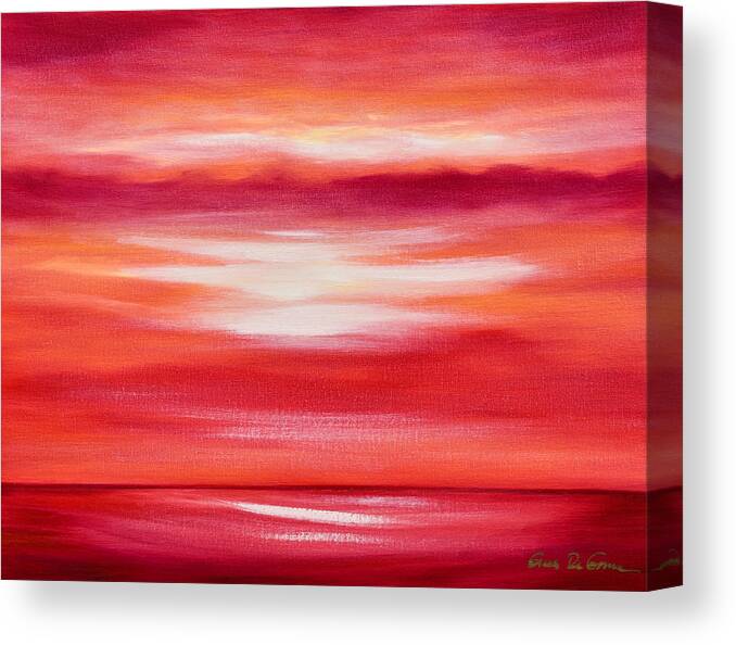 Art Canvas Print featuring the painting Red Abstract Sunset by Gina De Gorna