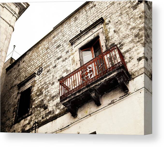 Architecture Canvas Print featuring the photograph Red Balcony by Steven Myers