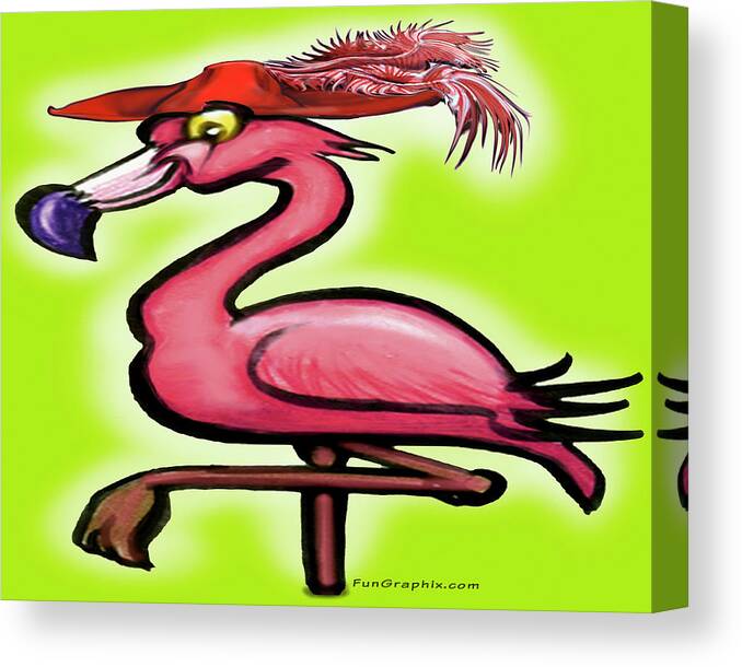 Red Canvas Print featuring the digital art Red Hat Plumage by Kevin Middleton