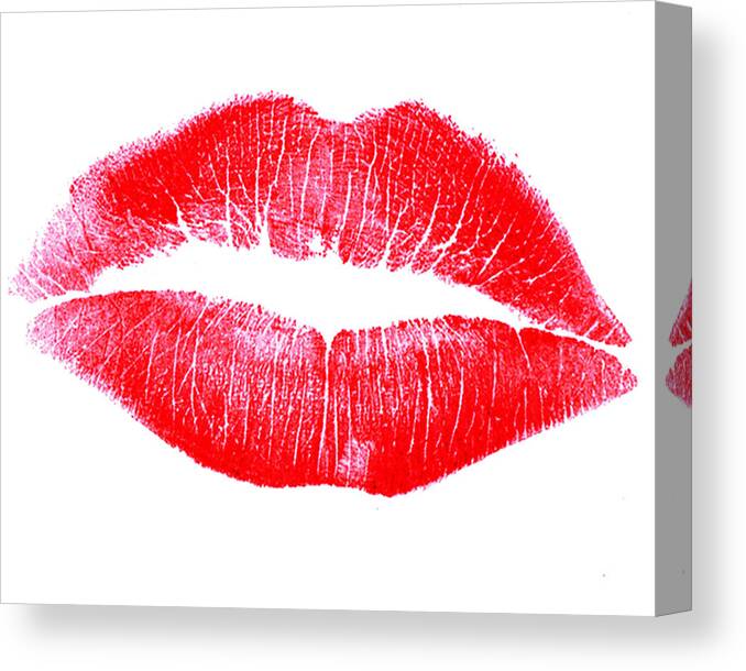 Lips Canvas Print featuring the digital art Red Lipstick by David Stasiak