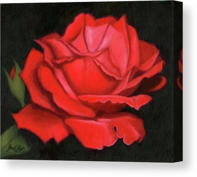 Rose Canvas Print featuring the painting Red Rose by Janet King
